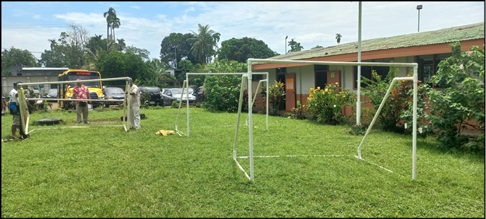 PSAKC and CFLI donate new goalposts to Ohmine Elementary School
