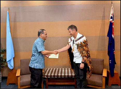 President Simina receives credentials of New Zealand Ambassador to the Federated States of Micronesia