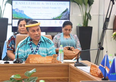 Vice President Palik represents the FSM at the 28th Micronesian Islands Forum